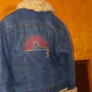 Hand Embroidered Grateful Dead; Cats DownUnder The StarsJerry Garcia Jean jacket